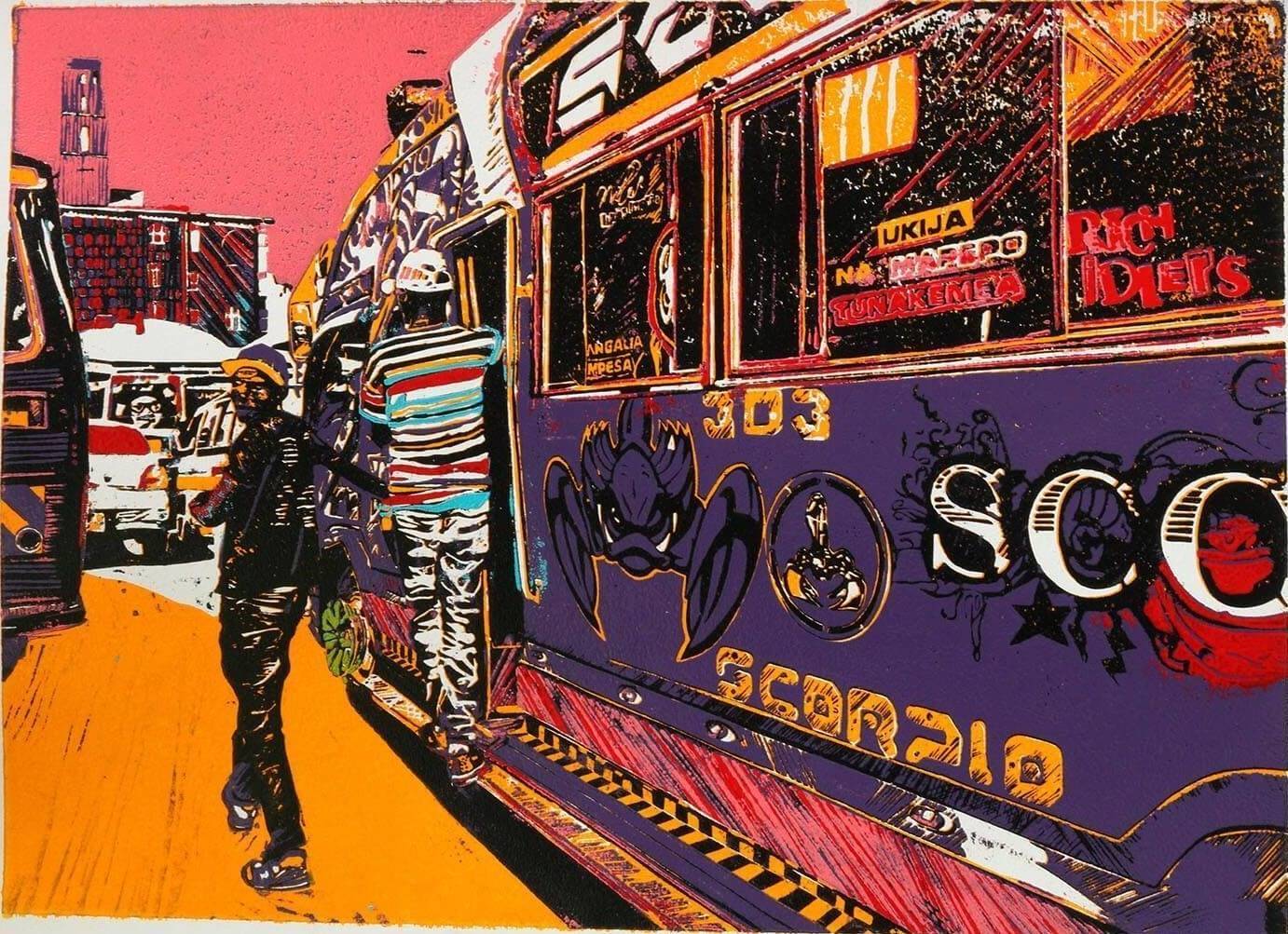 Scorpio Metro Class Sacco matatu art print by Dennis Muraguri