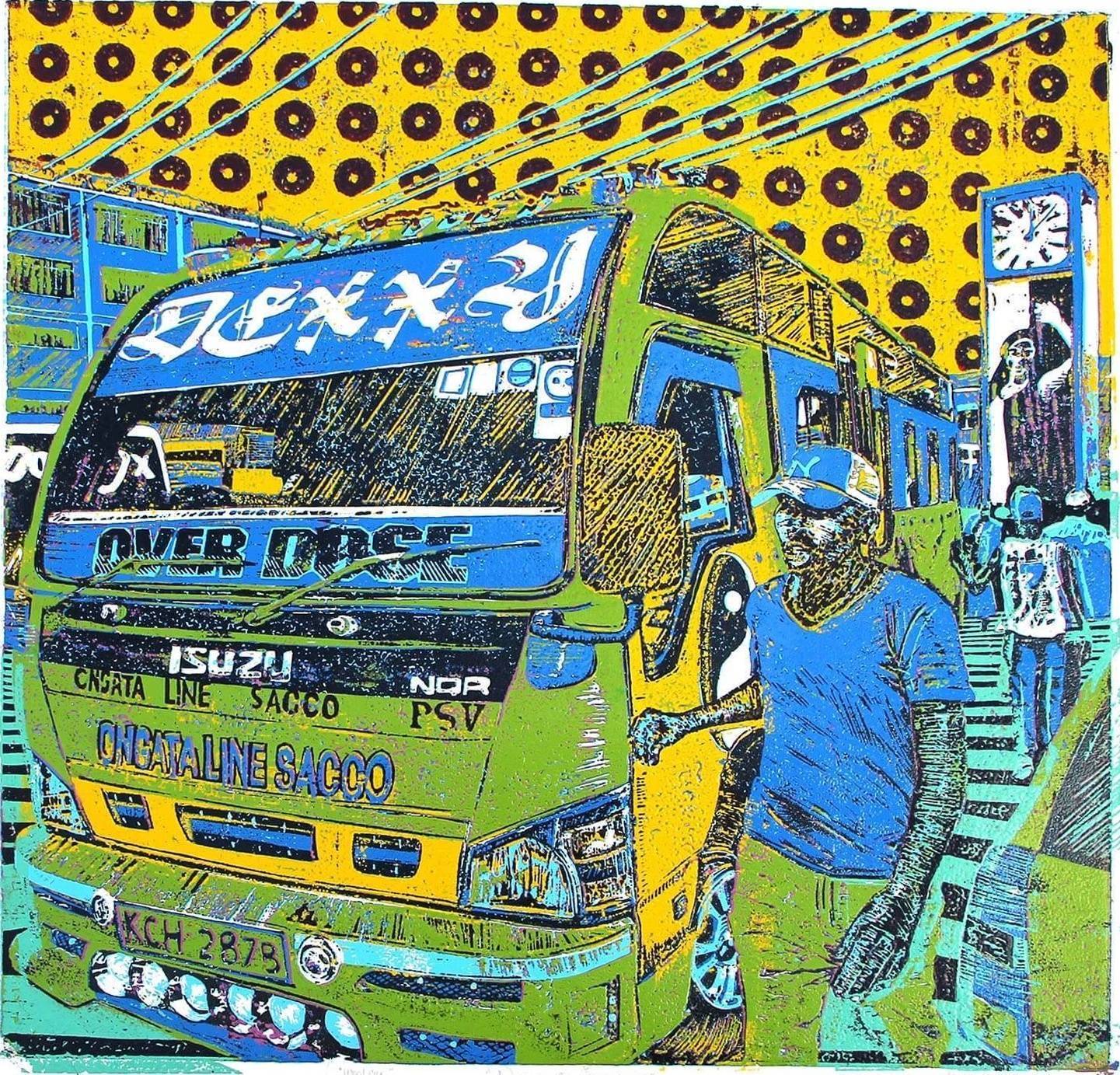 Dexxy Lime matatu art print by Dennis Muraguri