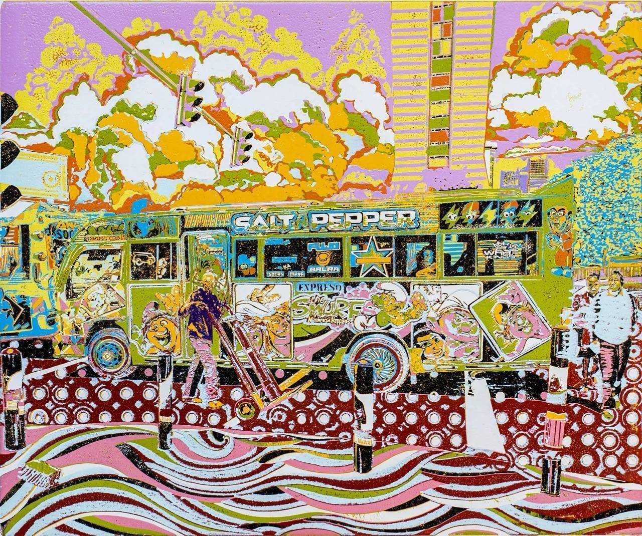 Salt n Peppa - Expresso Sacco green matatu art print by Dennis Muraguri