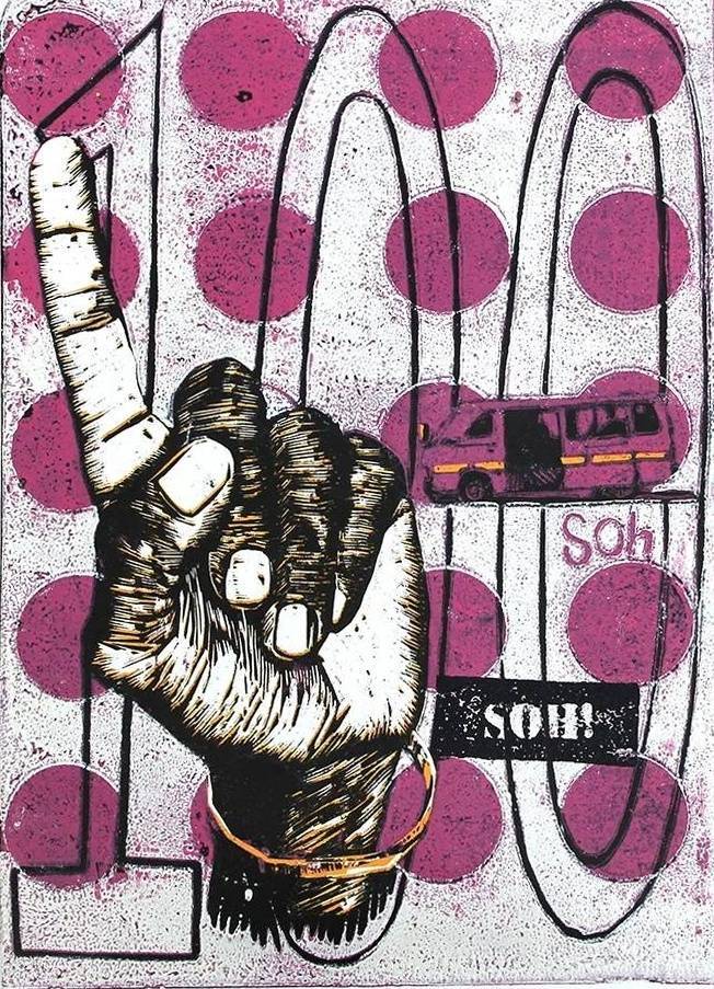 Beba Soh! white matatu art print by Dennis Muraguri