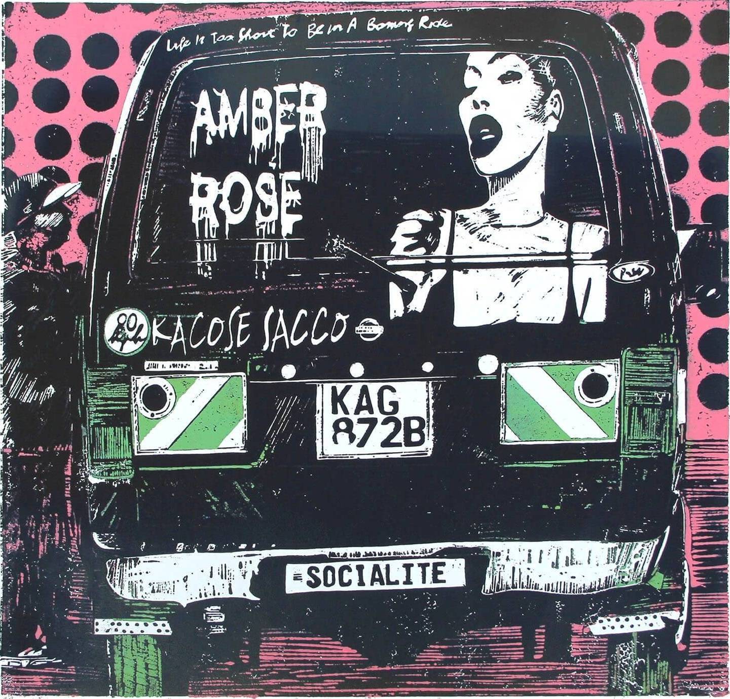 Amber Rose [Square Format] Black matatu art print by Dennis Muraguri