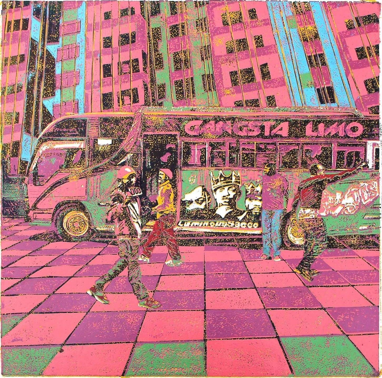 Gangsta Limo [Square Format] Pink matatu art print by Dennis Muraguri