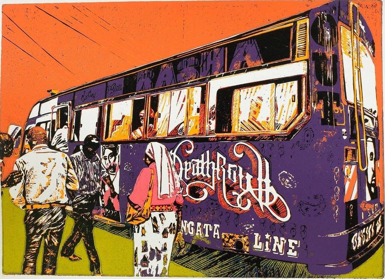 Deathrow Purple matatu art print by Dennis Muraguri