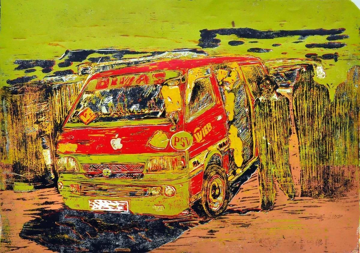 Divas - Route 125 lime matatu art print by Dennis Muraguri
