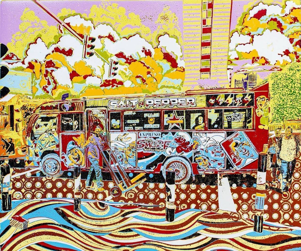 Salt n Peppa - Expresso Sacco red matatu art print by Dennis Muraguri