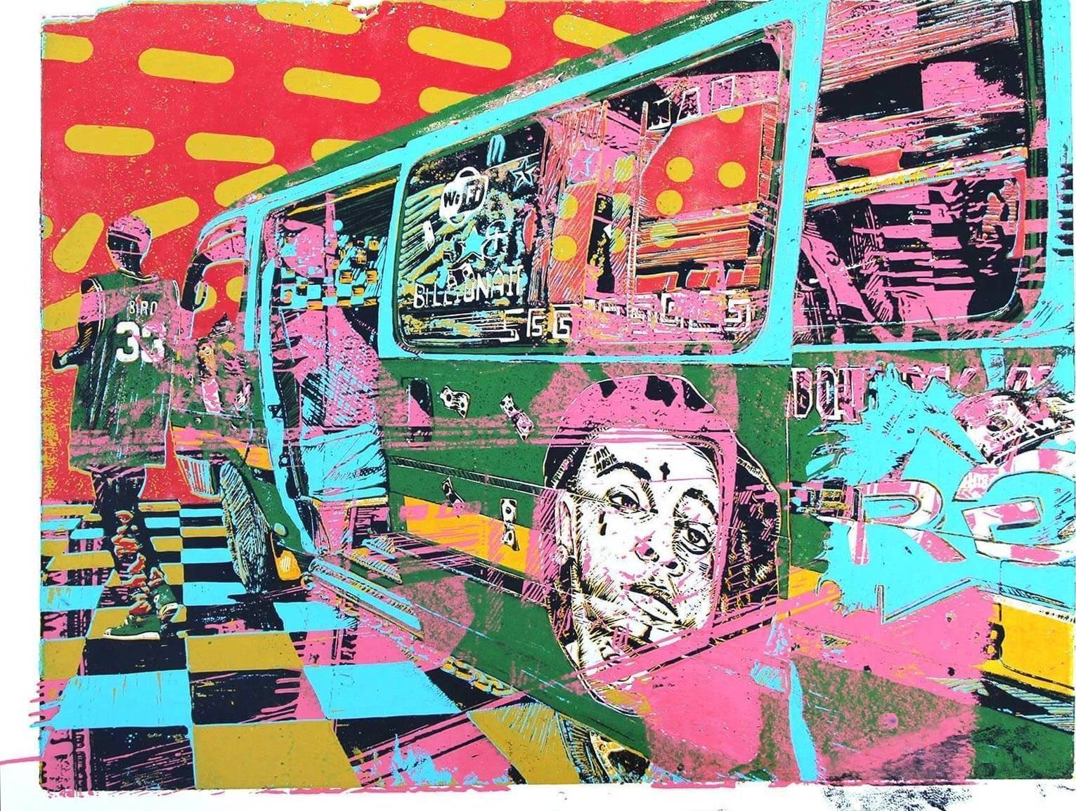 Rich Gang Green matatu art print by Dennis Muraguri