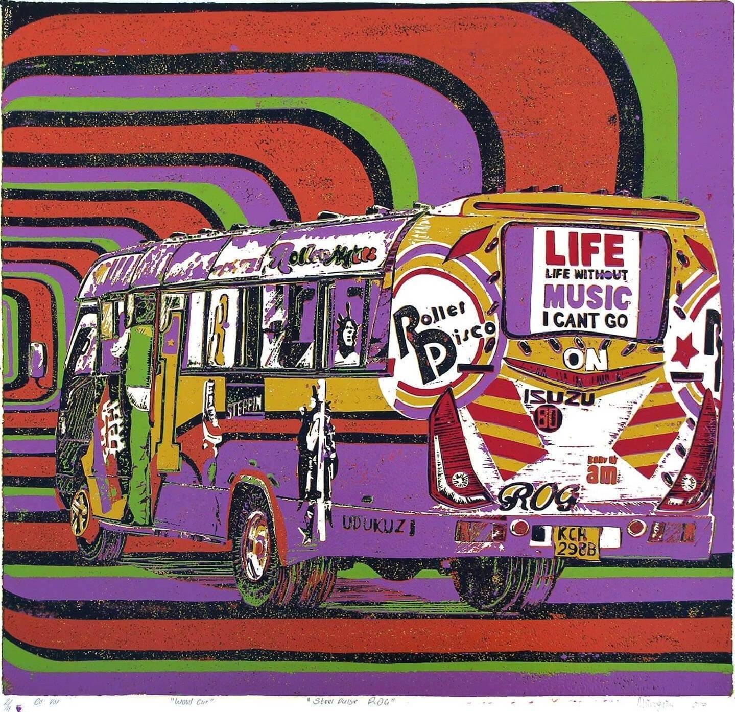 Steel Pulse Purple matatu art print by Dennis Muraguri