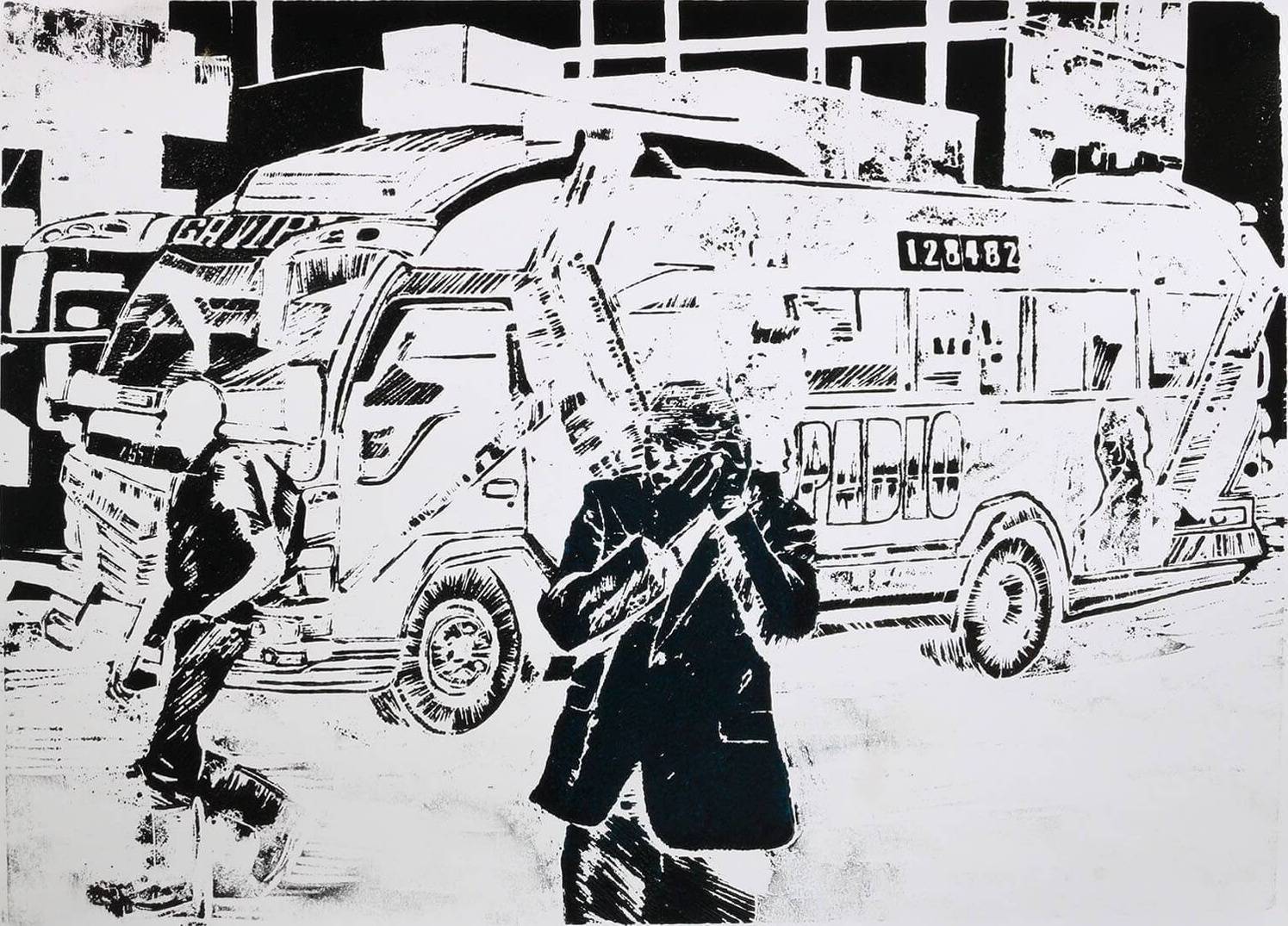 Pablo Black matatu art print by Dennis Muraguri