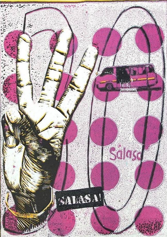 Beba Salasa! white matatu art print by Dennis Muraguri