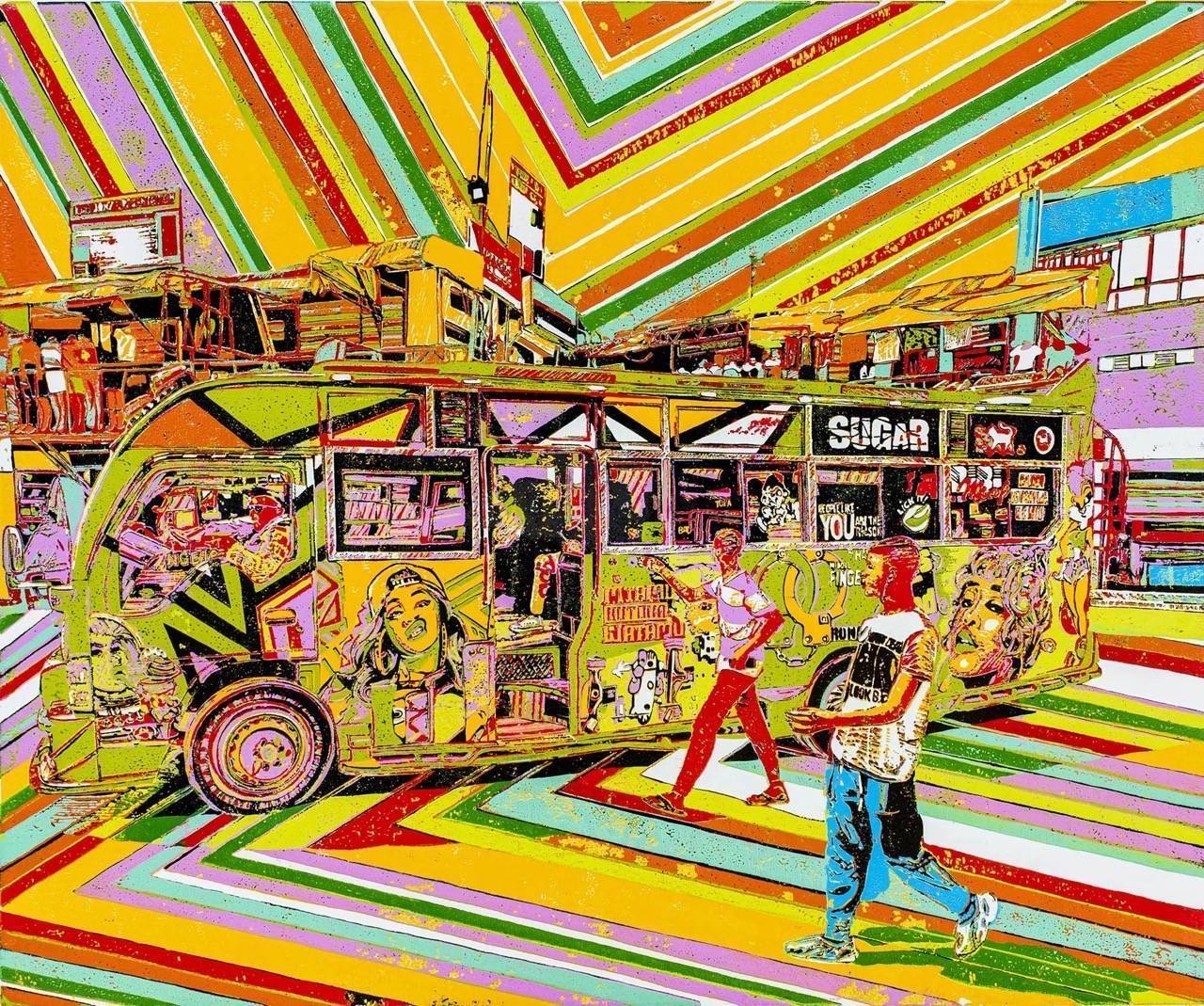 Sugar - Rongao Sacco lime matatu art print by Dennis Muraguri