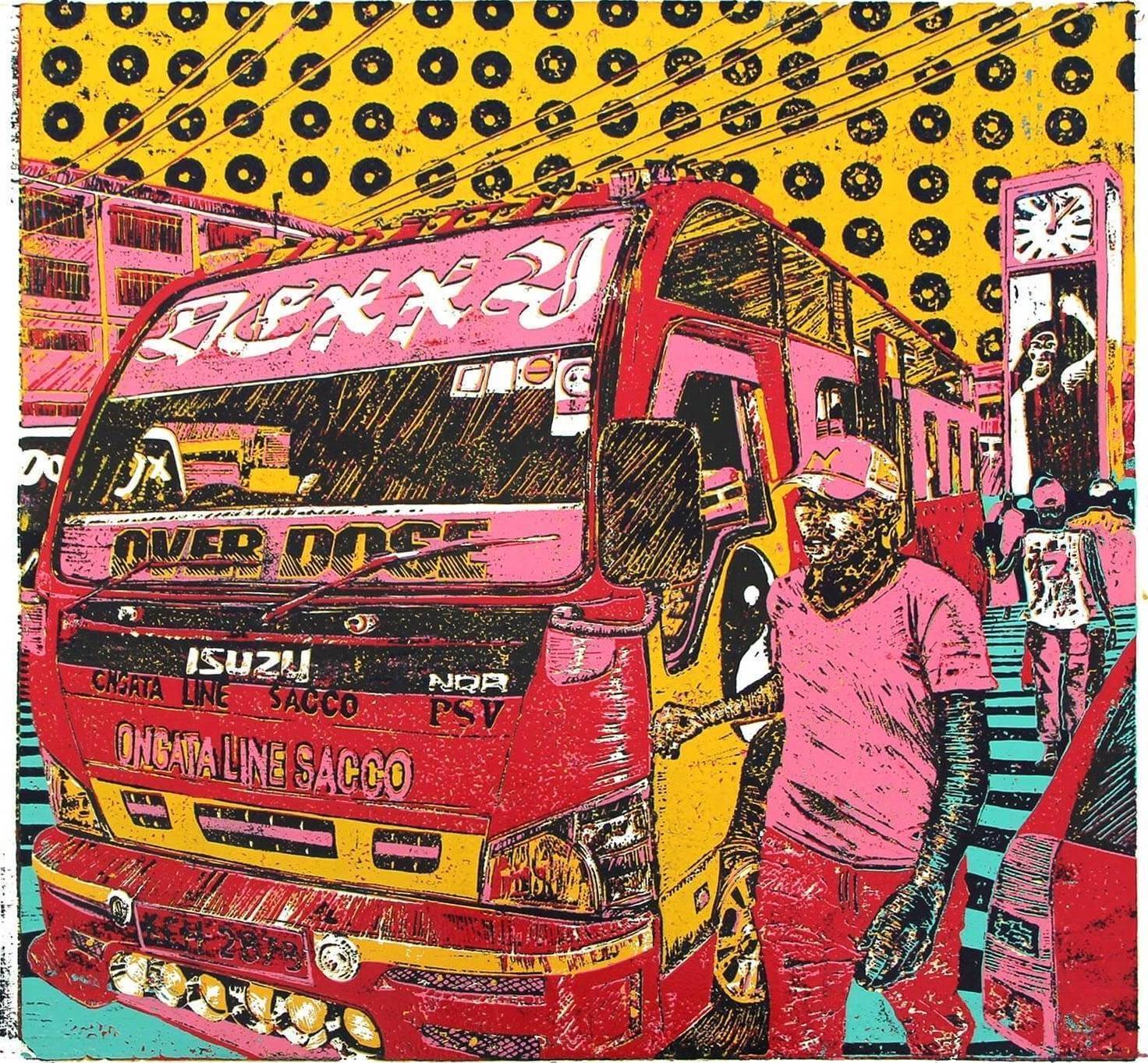 Dexxy Red matatu art print by Dennis Muraguri