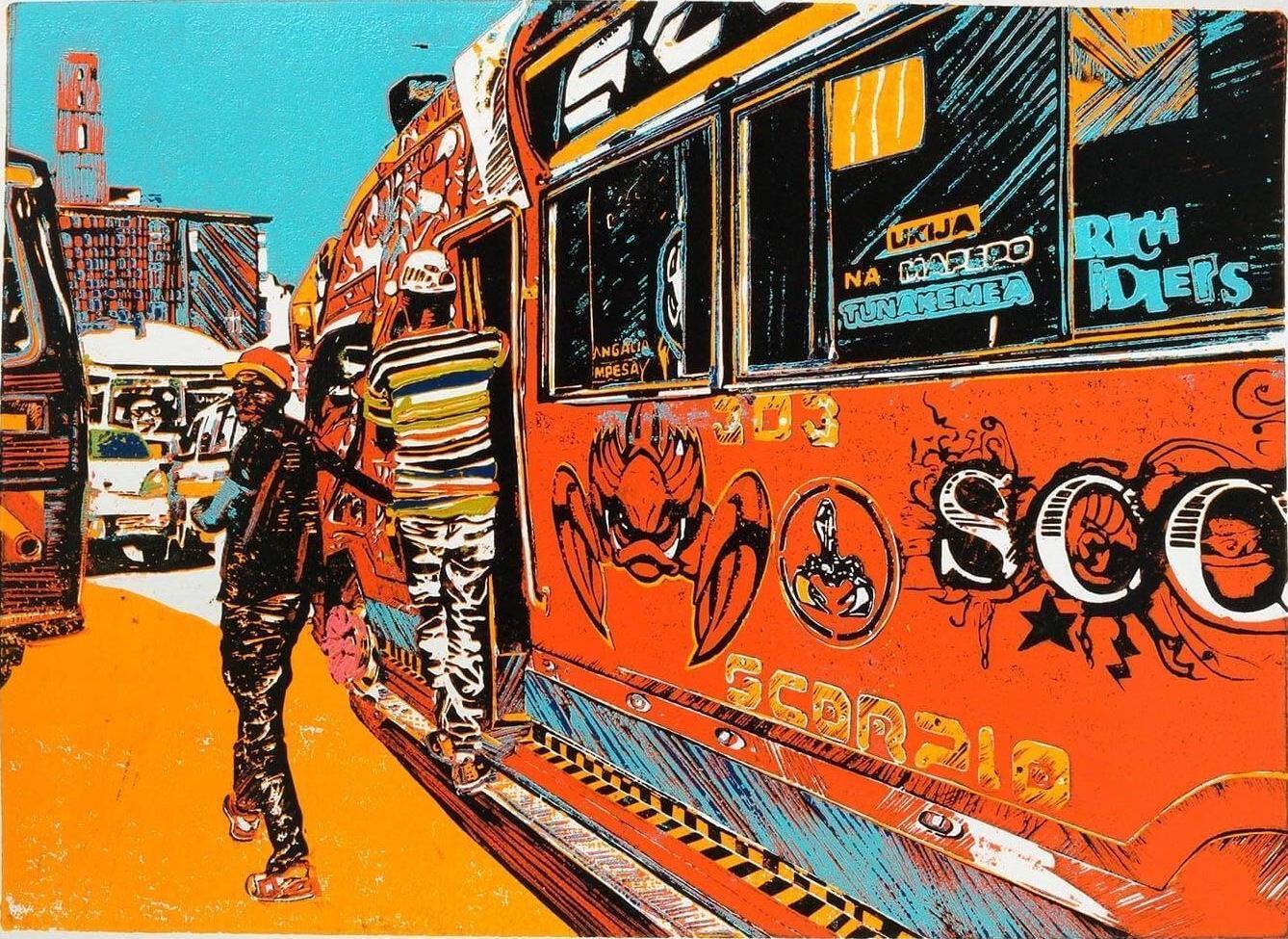 Scorpio Metro Class Sacco matatu art print by Dennis Muraguri