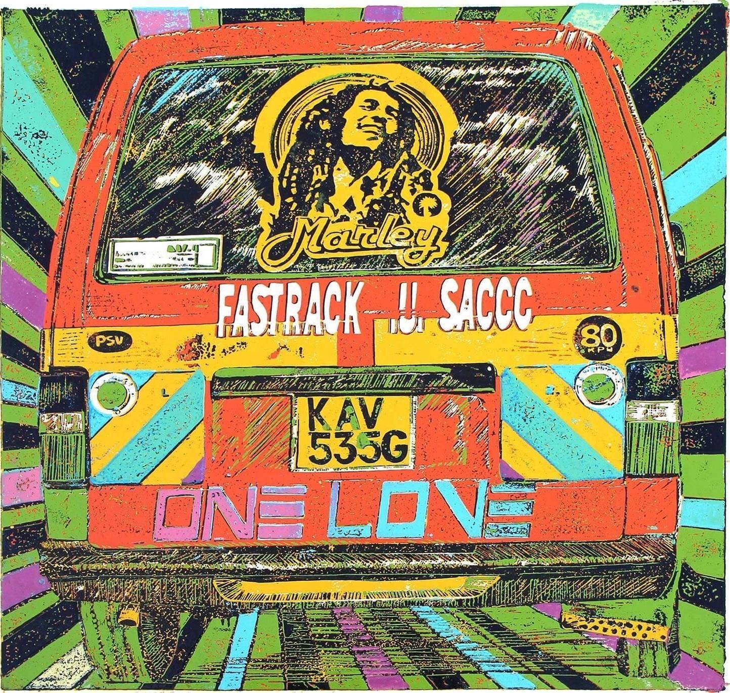 Marley Orange matatu art print by Dennis Muraguri