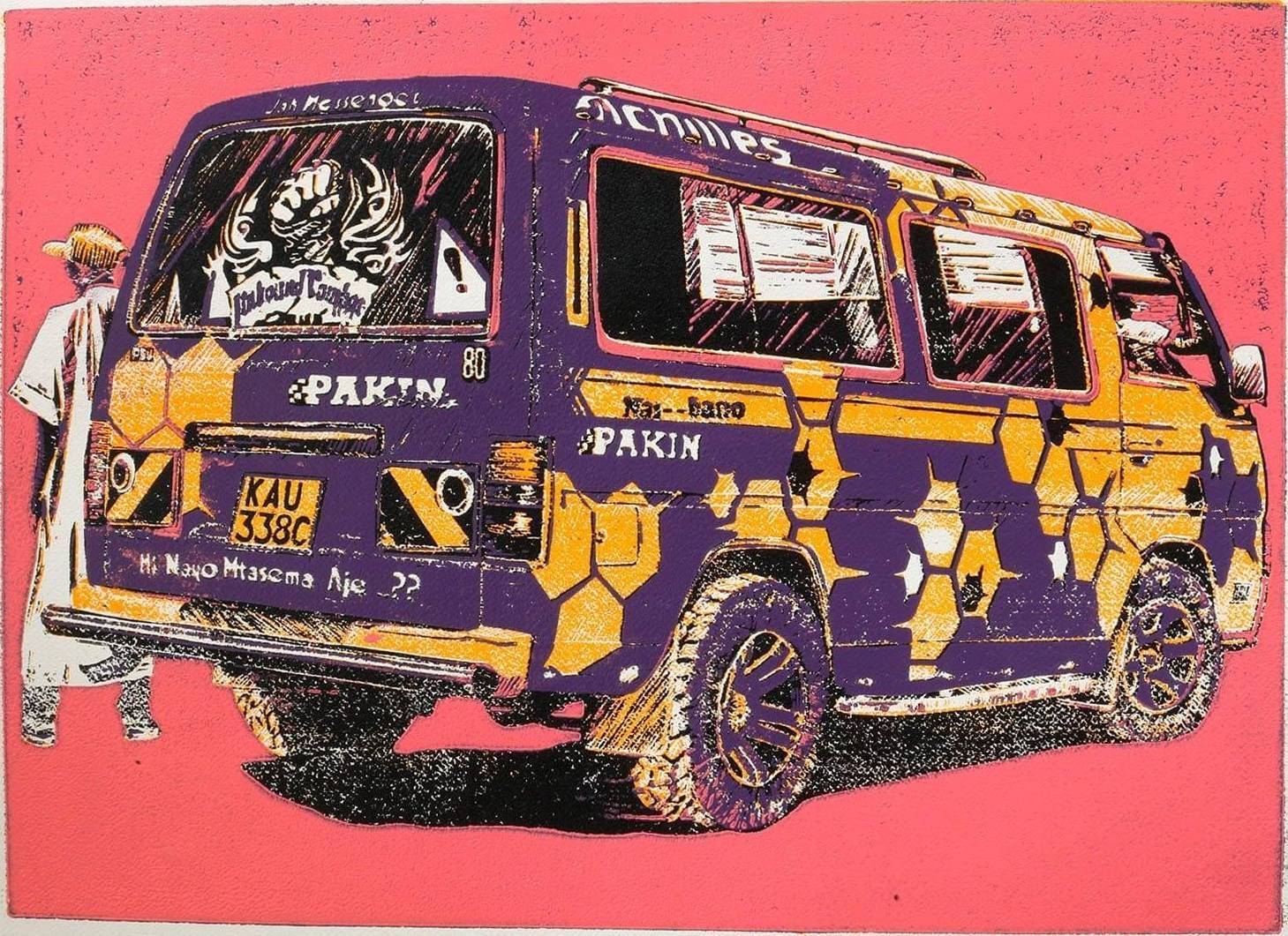 Jah Messenger Purple matatu art print by Dennis Muraguri