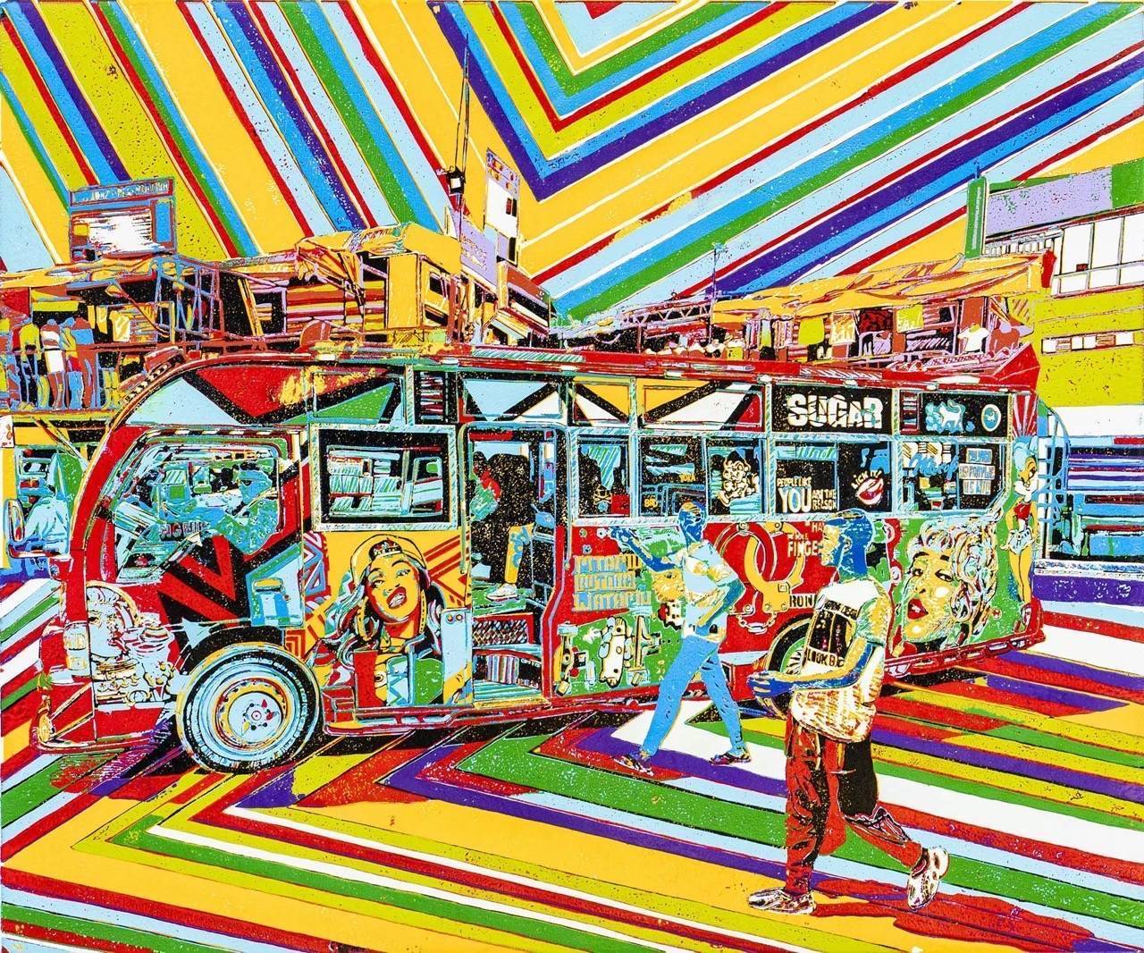 Sugar - Rongao Sacco red matatu art print by Dennis Muraguri