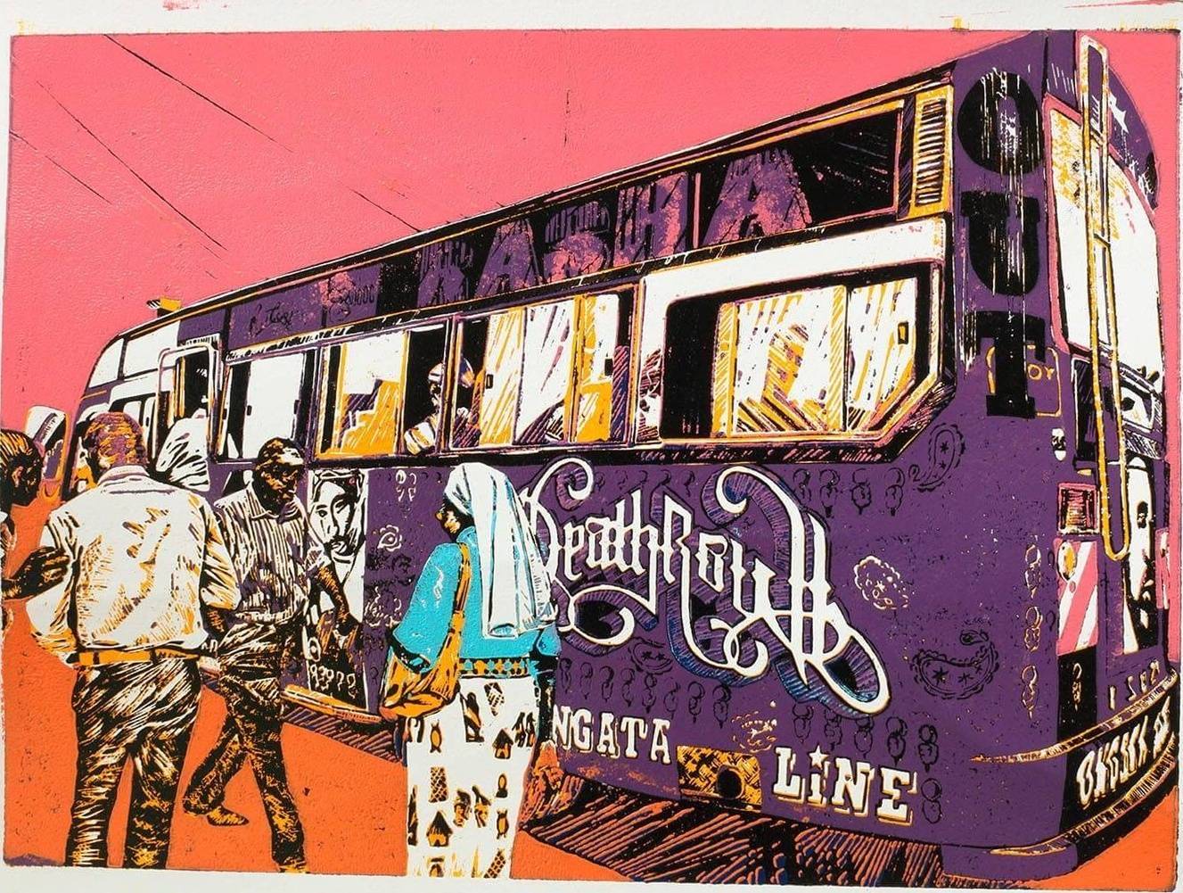 Deathrow Pink matatu art print by Dennis Muraguri