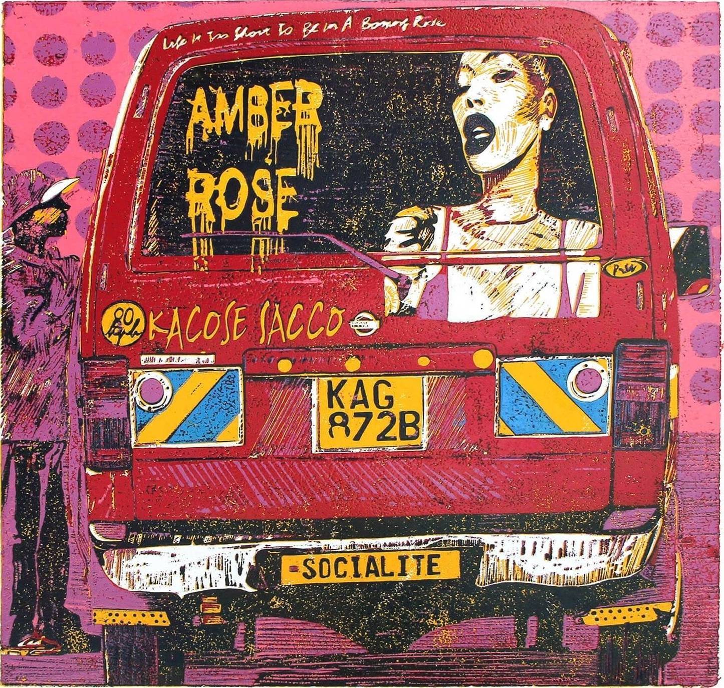 Amber Rose [Square Format] Purple matatu art print by Dennis Muraguri