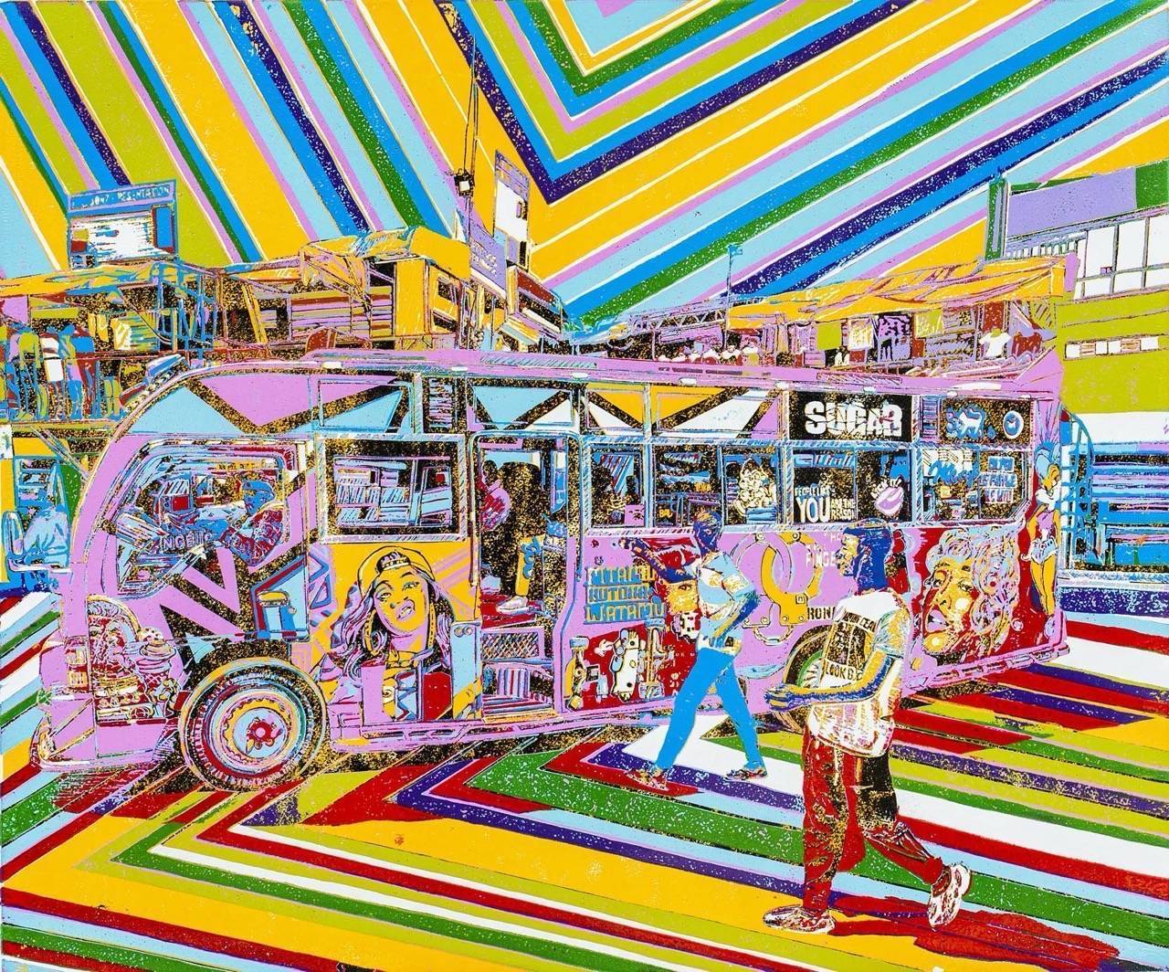 Sugar - Rongao Sacco pink matatu art print by Dennis Muraguri